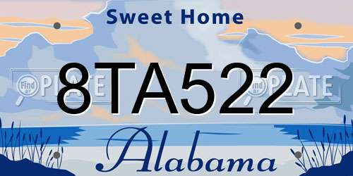 8TA522 Alabama License Plate