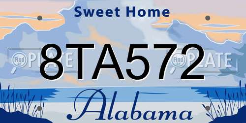 8TA572 Alabama License Plate