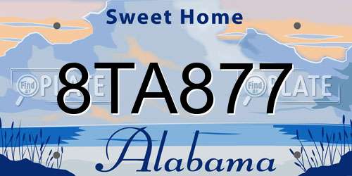 8TA877 Alabama License Plate
