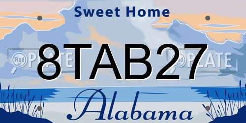 8TAB27 Alabama License Plate