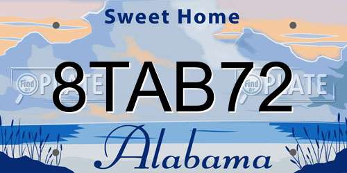 8TAB72 Alabama License Plate