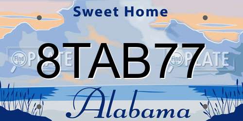 8TAB77 Alabama License Plate