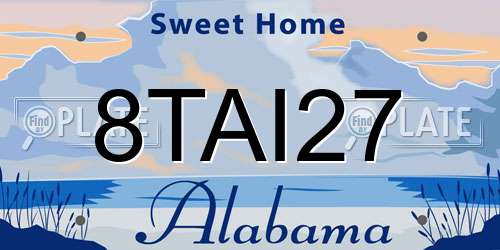 8TAI27 Alabama License Plate