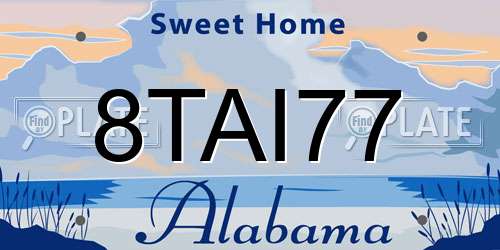 8TAI77 Alabama License Plate