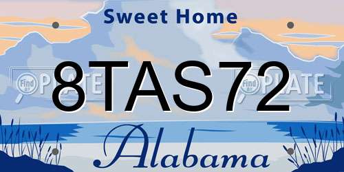 8TAS72 Alabama License Plate