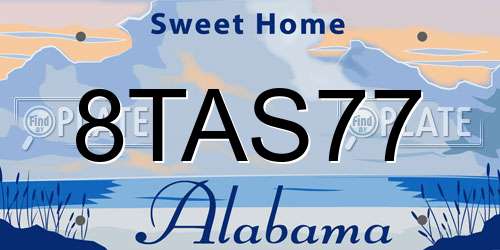 8TAS77 Alabama License Plate