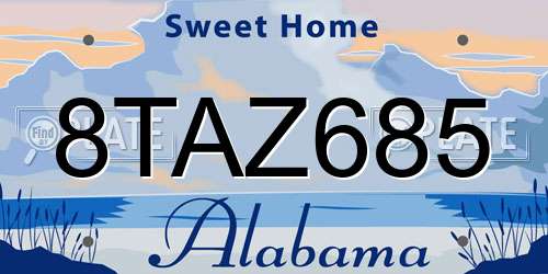 8TAZ685 Alabama License Plate