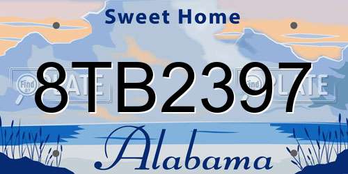 8TB2397 Alabama License Plate