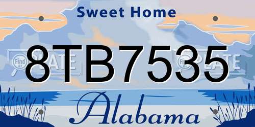 8TB7535 Alabama License Plate