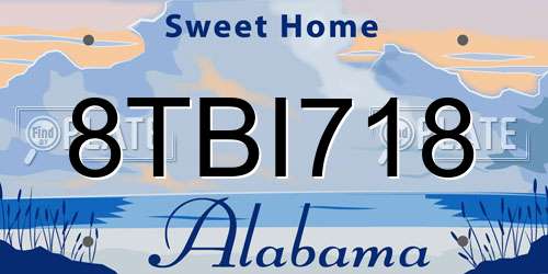 8TBI718 Alabama License Plate
