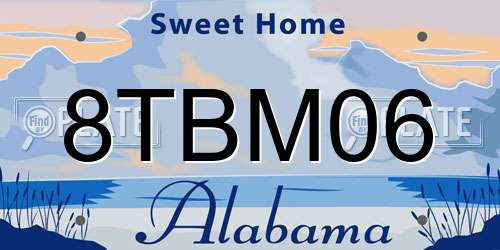 8TBM06 Alabama License Plate