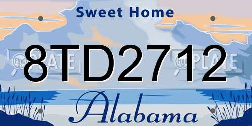 8TD2712 Alabama License Plate