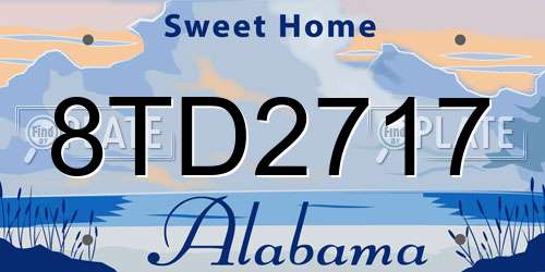 8TD2717 Alabama License Plate