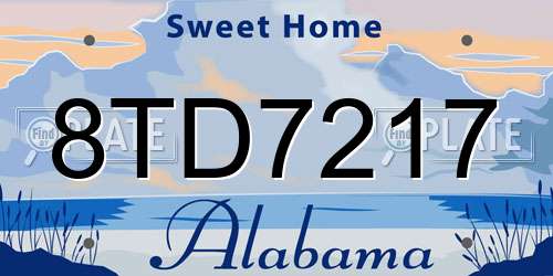 8TD7217 Alabama License Plate