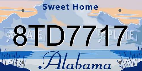 8TD7717 Alabama License Plate