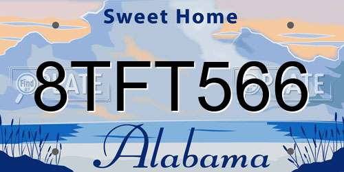8TFT566 Alabama License Plate