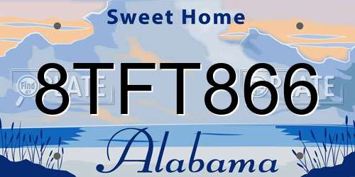 8TFT866 Alabama License Plate