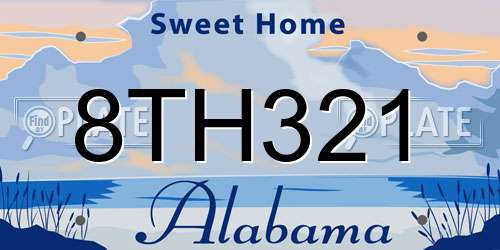 8TH321 Alabama License Plate