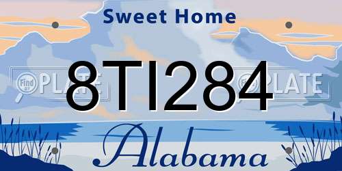 8TI284 Alabama License Plate