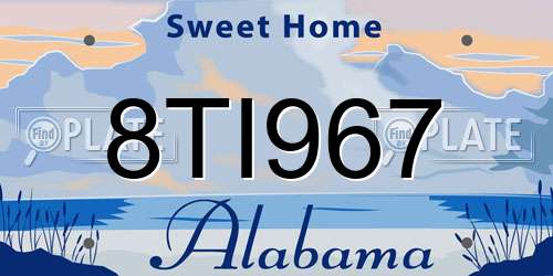 8TI967 Alabama License Plate
