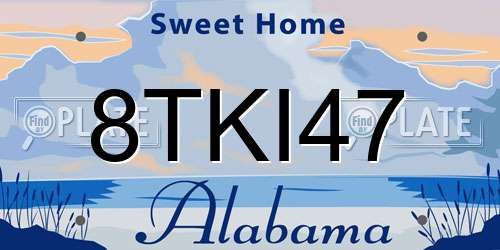 8TKI47 Alabama License Plate