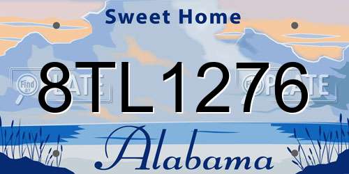 8TL1276 Alabama License Plate