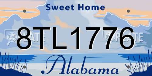 8TL1776 Alabama License Plate