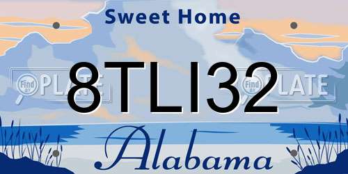 8TLI32 Alabama License Plate