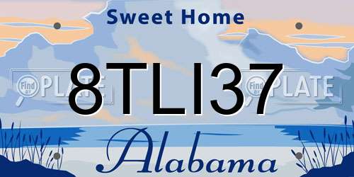 8TLI37 Alabama License Plate