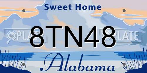 8TN48 Alabama License Plate