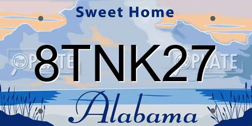 8TNK27 Alabama License Plate