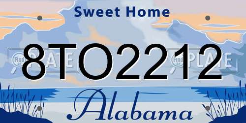 8TO2212 Alabama License Plate