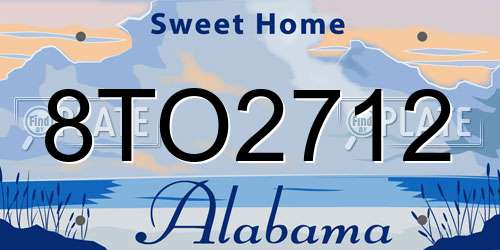 8TO2712 Alabama License Plate