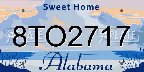 8TO2717 Alabama License Plate