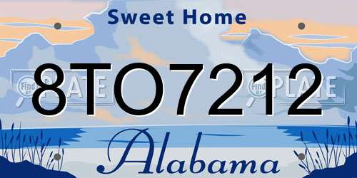 8TO7212 Alabama License Plate