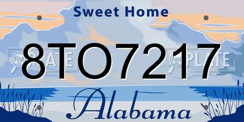 8TO7217 Alabama License Plate
