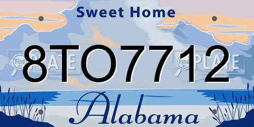 8TO7712 Alabama License Plate