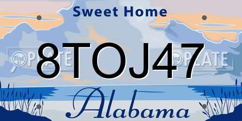 8TOJ47 Alabama License Plate