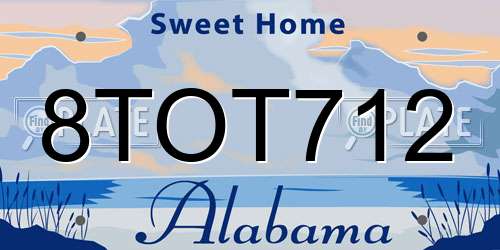 8TOT712 Alabama License Plate