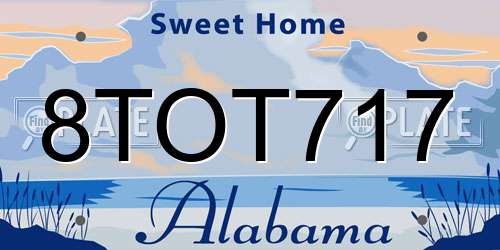 8TOT717 Alabama License Plate