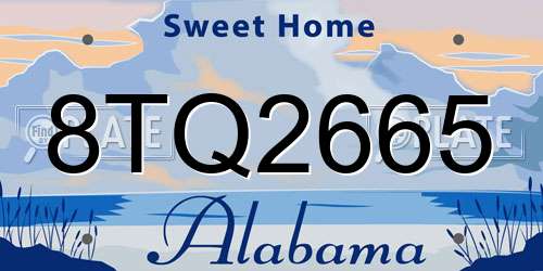 8TQ2665 Alabama License Plate