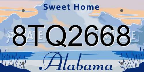 8TQ2668 Alabama License Plate