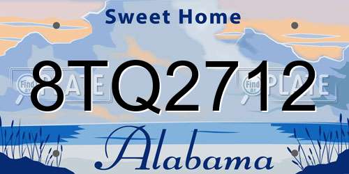 8TQ2712 Alabama License Plate