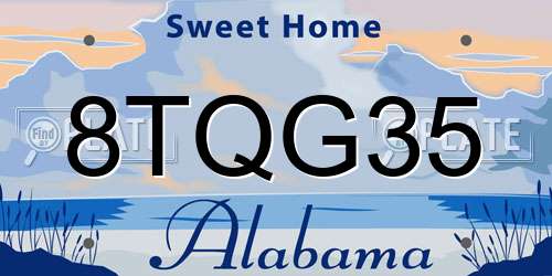 8TQG35 Alabama License Plate