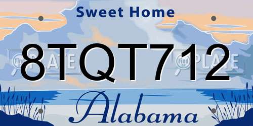 8TQT712 Alabama License Plate