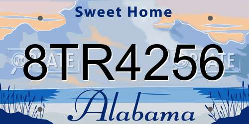 8TR4256 Alabama License Plate