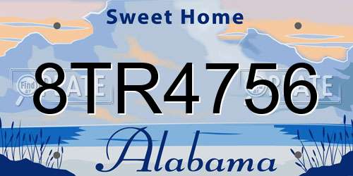 8TR4756 Alabama License Plate