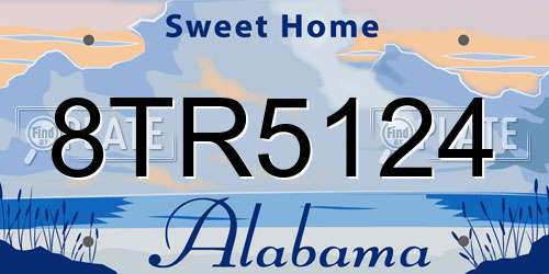 8TR5124 Alabama License Plate