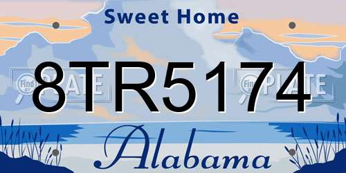 8TR5174 Alabama License Plate