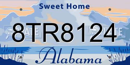 8TR8124 Alabama License Plate